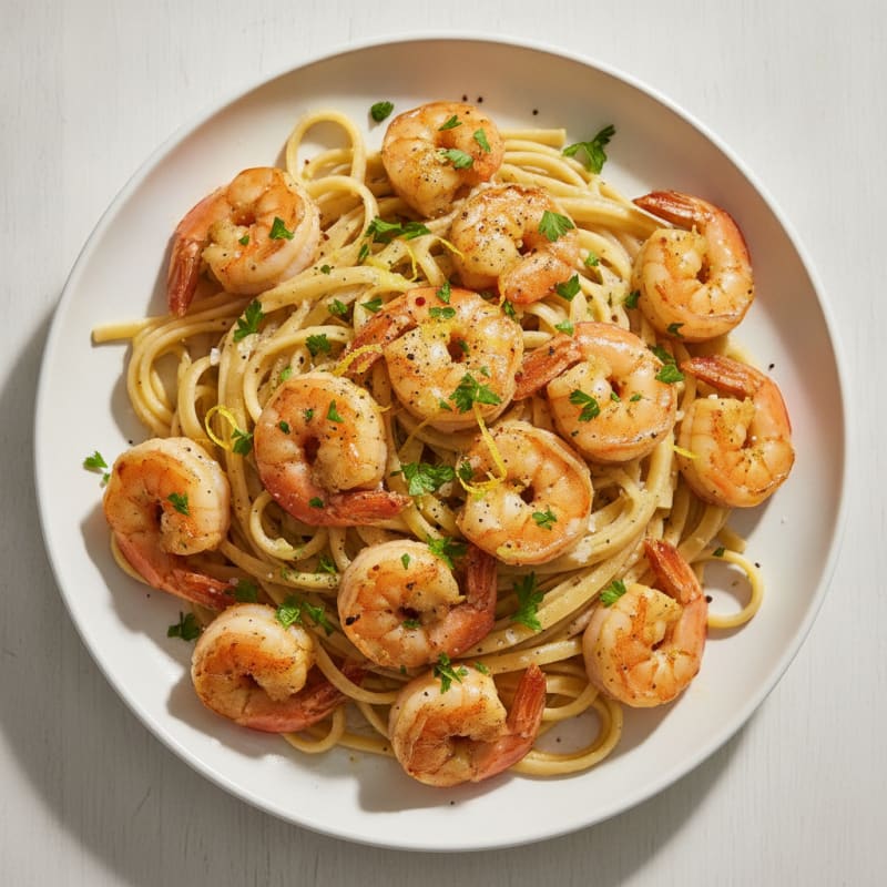 Garlic Butter Shrimp Scampi with Linguine