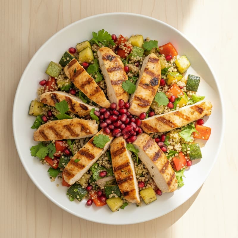 Grilled Chicken and Quinoa Salad with Roasted Vegetables