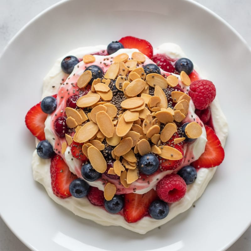 Greek Yogurt Protein Parfait with Mixed Berries