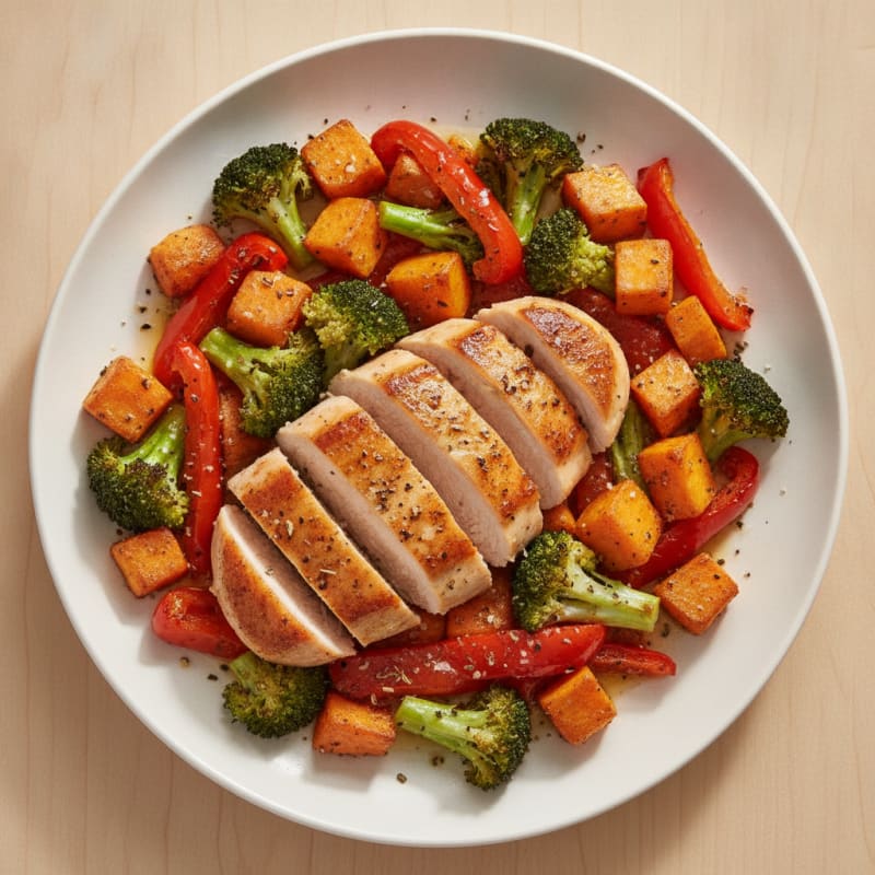 Pan-Seared Chicken with Roasted Vegetables