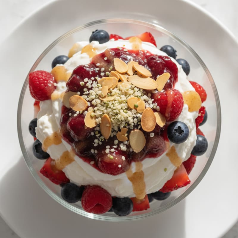 Greek Yogurt Protein Parfait with Mixed Berries