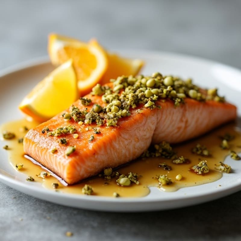 Crispy Pistachio-Crusted Salmon with Citrus-Ginger Glaze