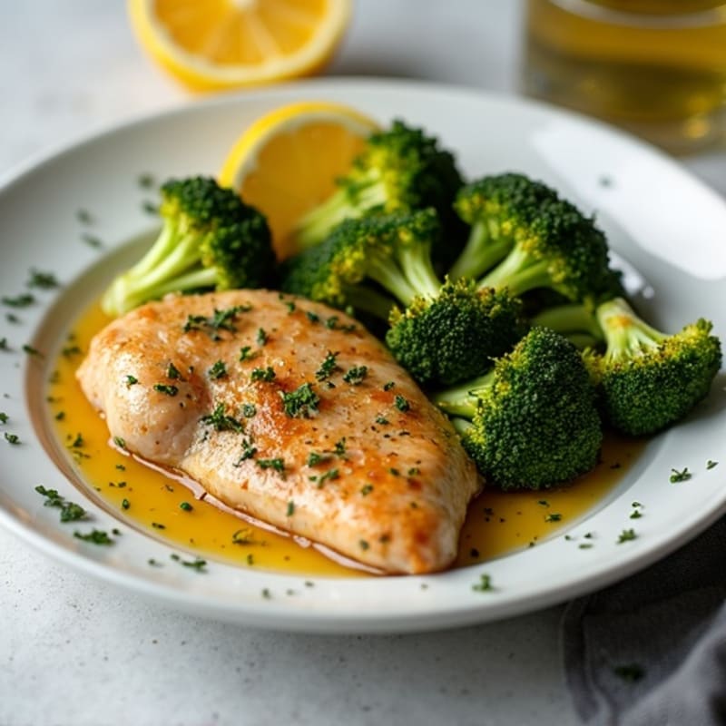 Sheet Pan Lemon Herb Roasted Chicken and Crispy Broccoli
