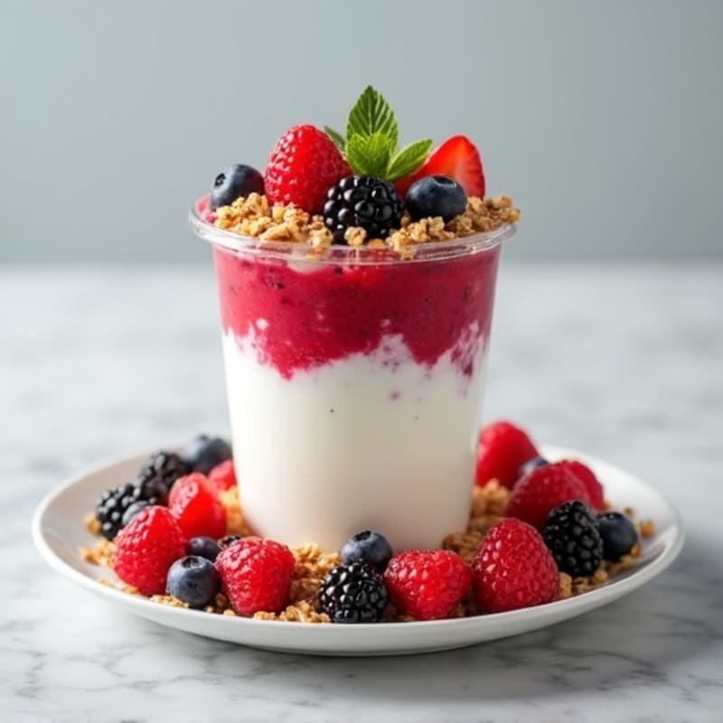 Greek Yogurt Protein Parfait with Mixed Berries