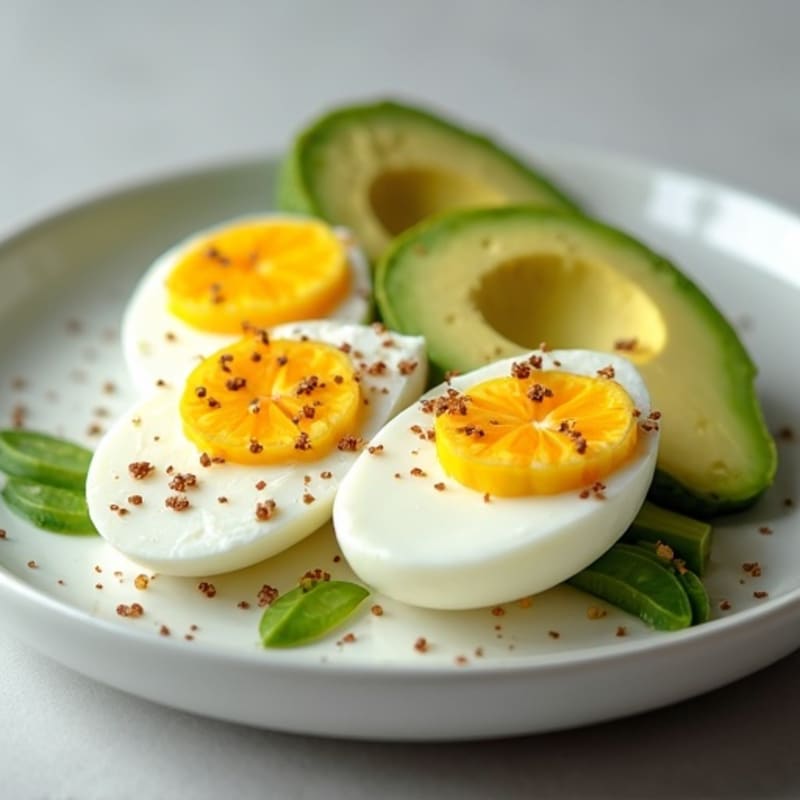 Hard-Boiled Eggs with Creamy Cottage Cheese and Fresh Avocado