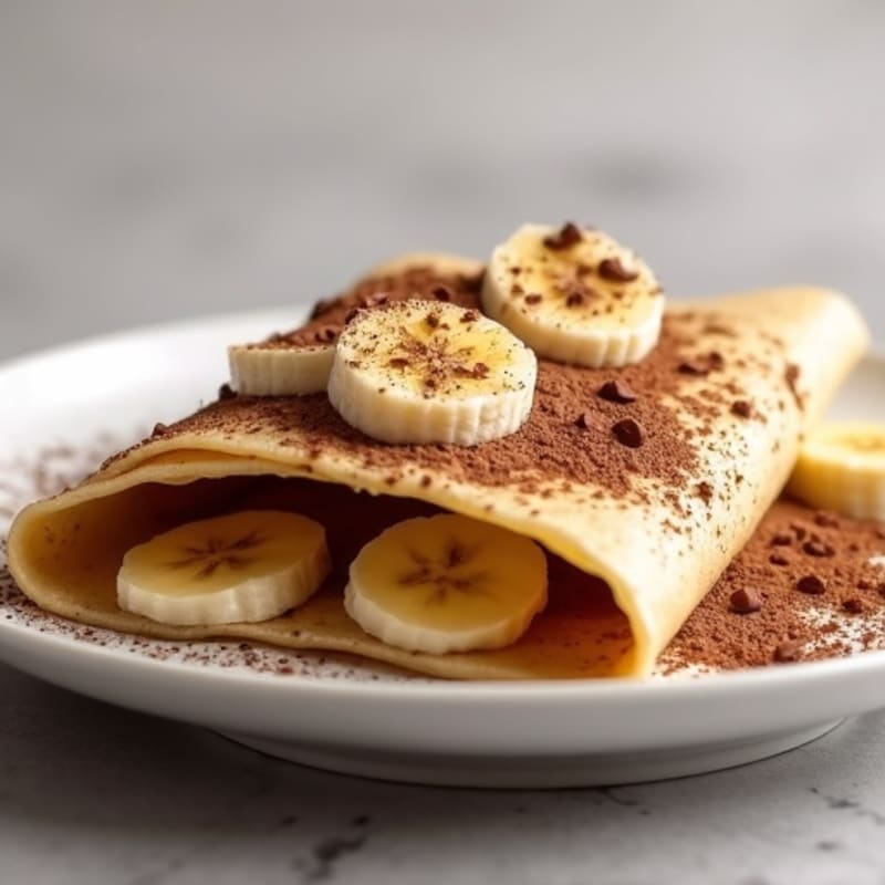 Protein Crepes with Creamy Chocolate Hazelnut Spread and Fresh Banana