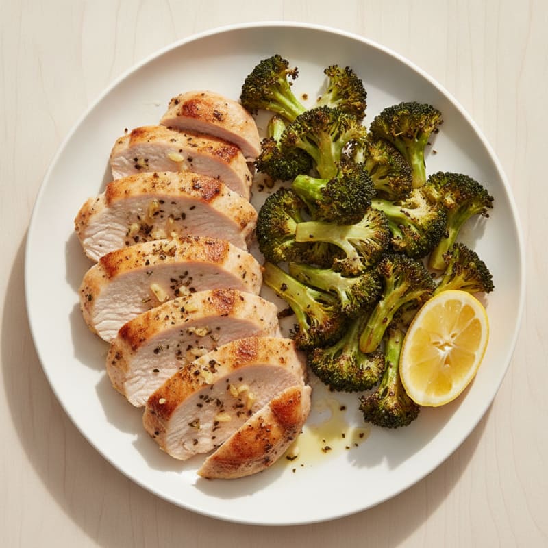Seared Turkey Breast with Roasted Broccoli