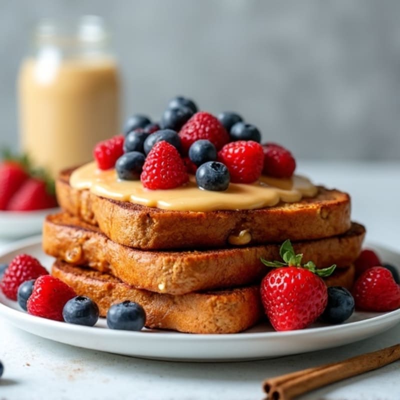Crispy Peanut Butter and Berry Whole Grain French Toast