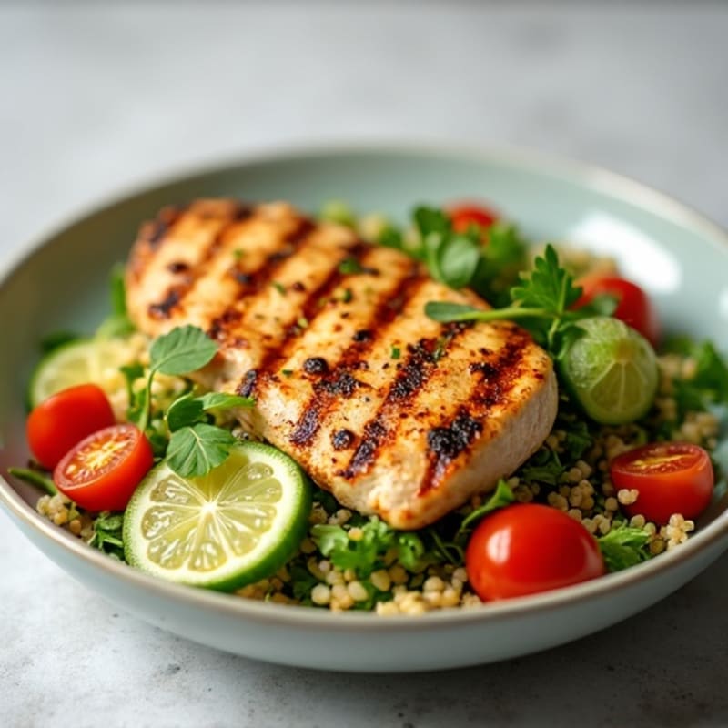 Grilled Chicken and Quinoa Salad with Lemon Vinaigrette