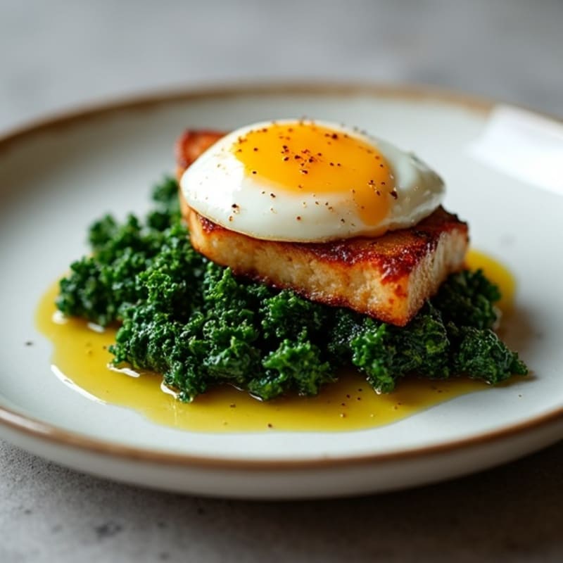Crispy Slow-Braised Pork Belly with Garlicky Greens