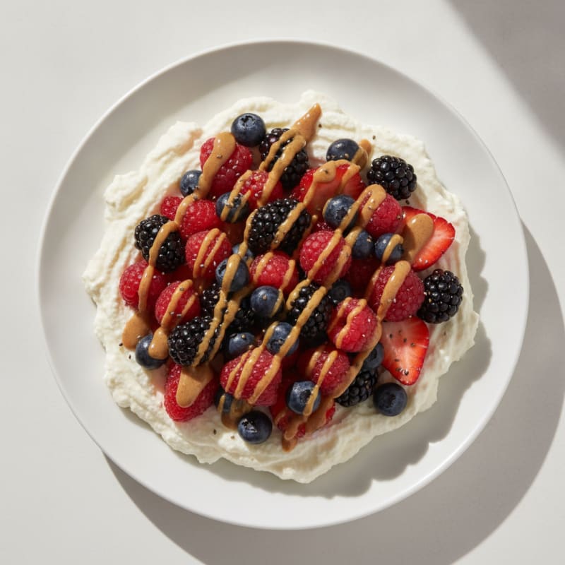 Silky Greek Yogurt Protein Mousse with Mixed Berries