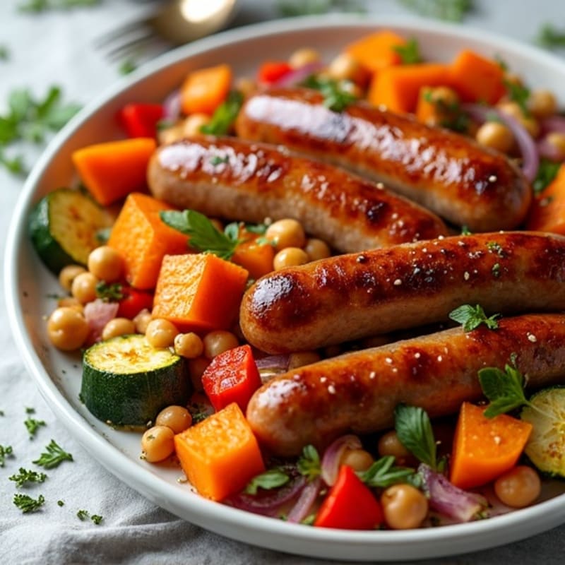 Herb-Roasted Sausage and Sweet Potato Sheet Pan Dinner