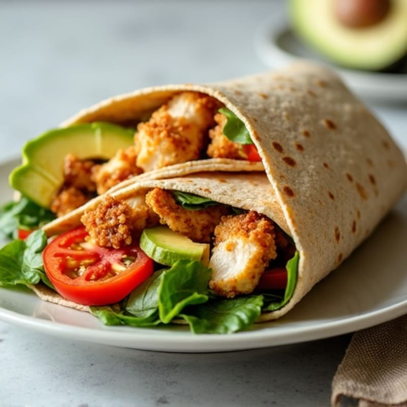 Crispy Grilled Chicken and Fresh Veggie Wrap