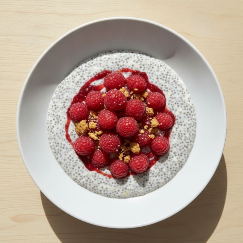 Raspberry Chia Protein Pudding