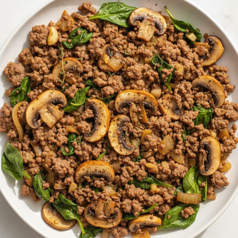 Savory Ground Beef and Mushroom Skillet