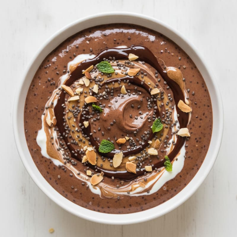 Silky Chocolate Protein Pudding with Chia Seeds