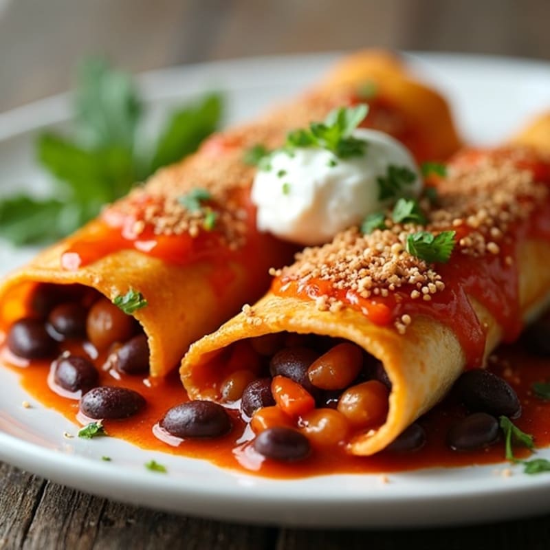 Spicy Chicken Enchiladas with Black Beans