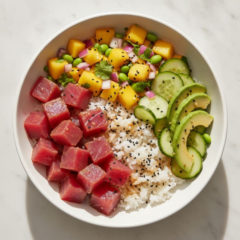 Ahi Tuna Poke Bowl with Tropical Salsa