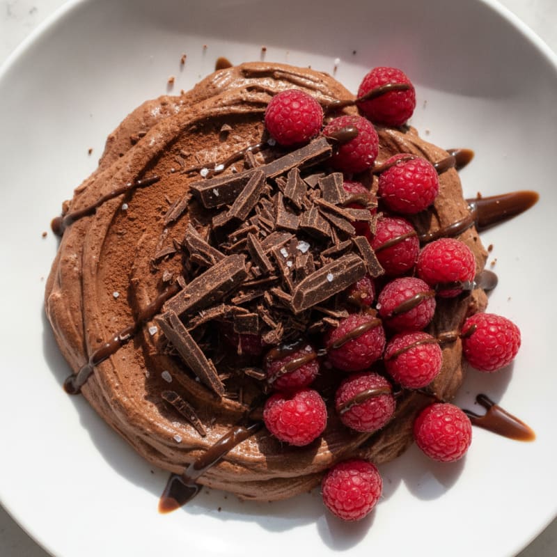 Rich Dark Chocolate Mousse with Berries