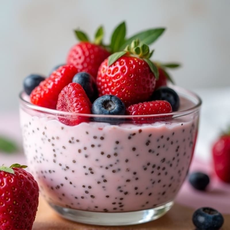 Creamy Berry Coconut Chia Pudding