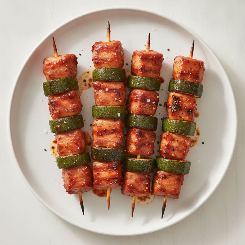 Spicy Gochujang Pork Belly Skewers