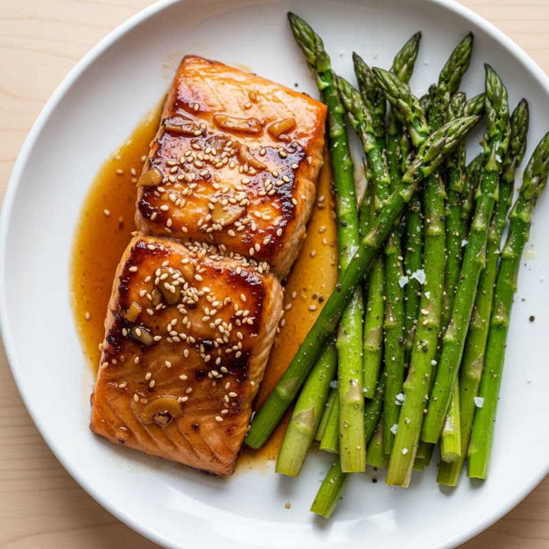Teriyaki-Glazed Salmon with Roasted Asparagus