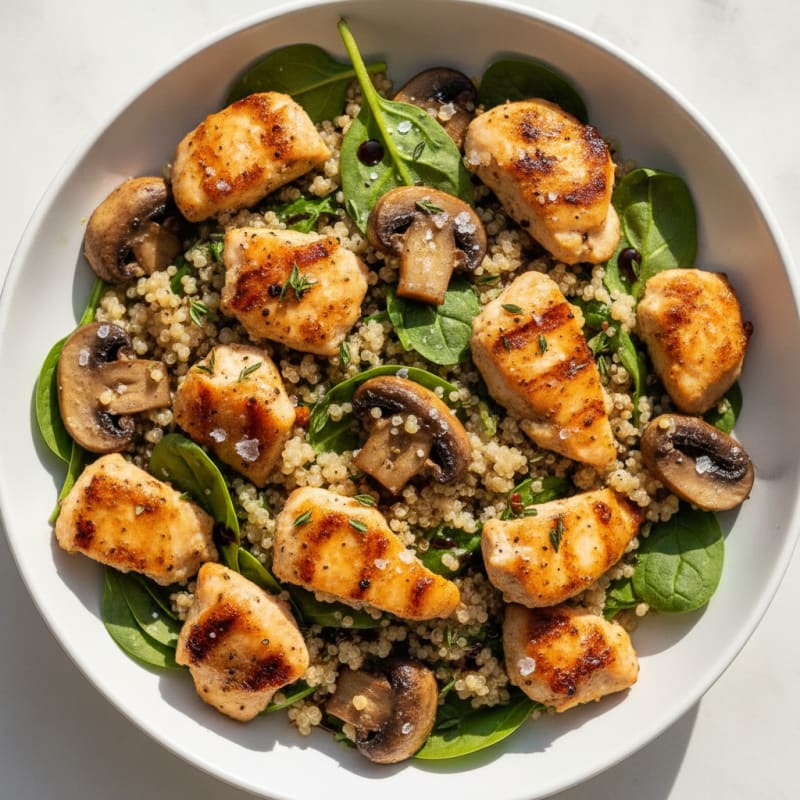 Garlic Mushroom Quinoa Power Bowl