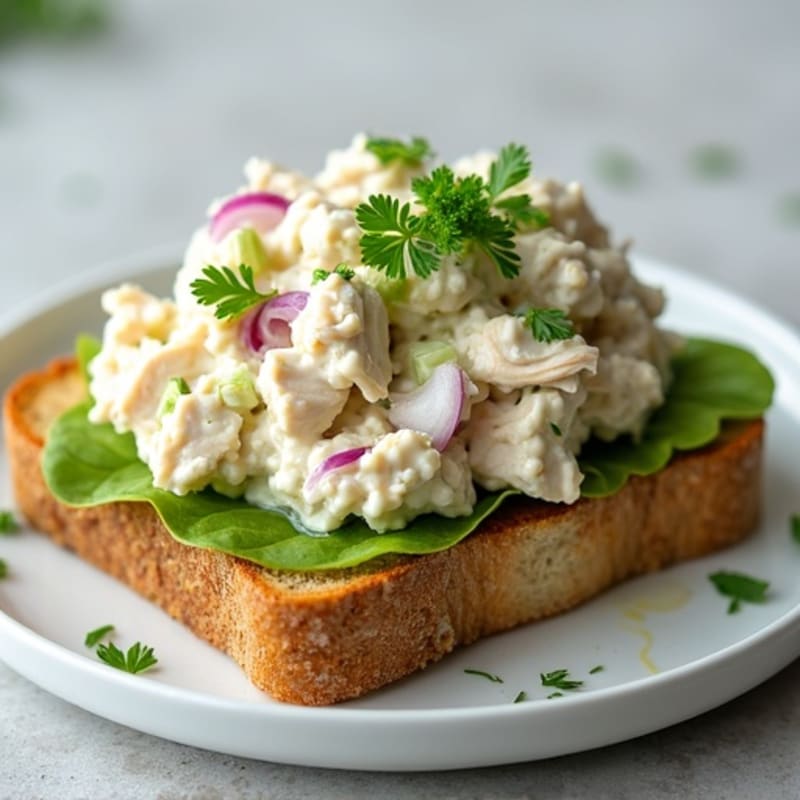 Creamy Dill Chicken Salad on Toasted Whole Grain Bread