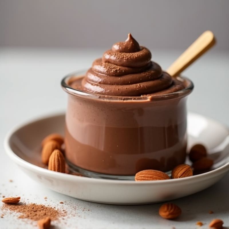 Silky Chocolate Protein Pudding with Almond Butter Swirl