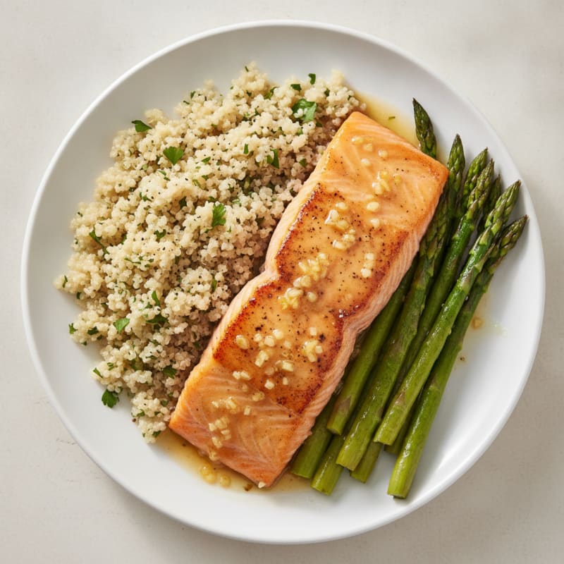 Garlic-Lemon Salmon with Herbed Quinoa