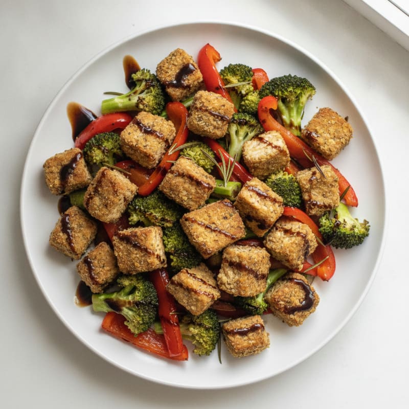 Herb-Roasted Tempeh with Roasted Vegetables