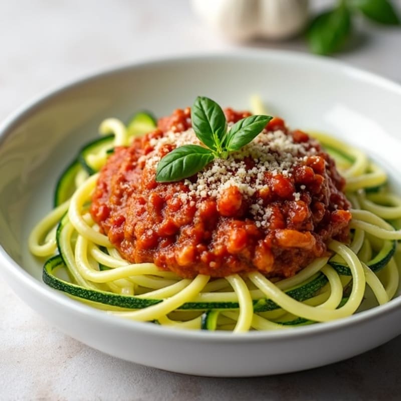 Lean Turkey Bolognese with Zucchini Spaghetti