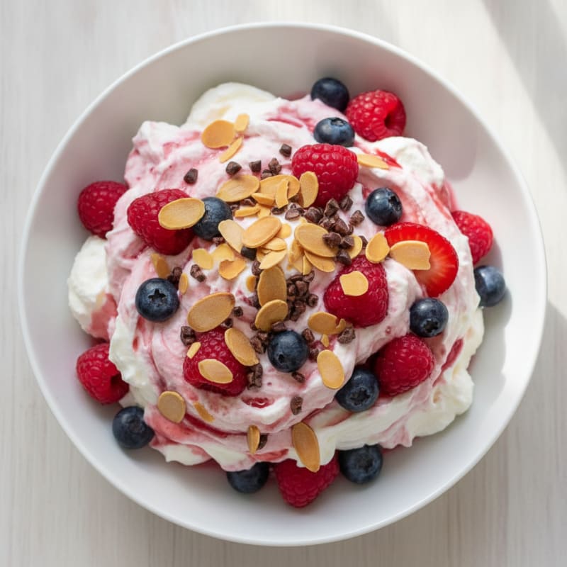Greek Yogurt Protein Mousse with Mixed Berries
