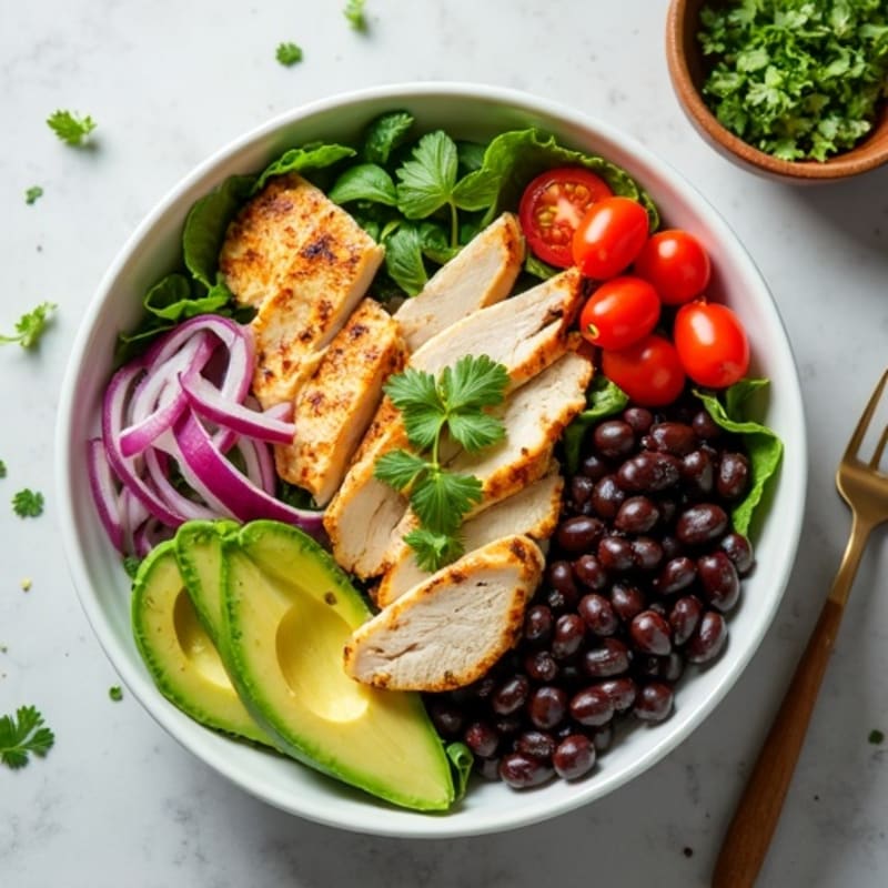 Crisp Avocado and Black Bean Salad Bowl