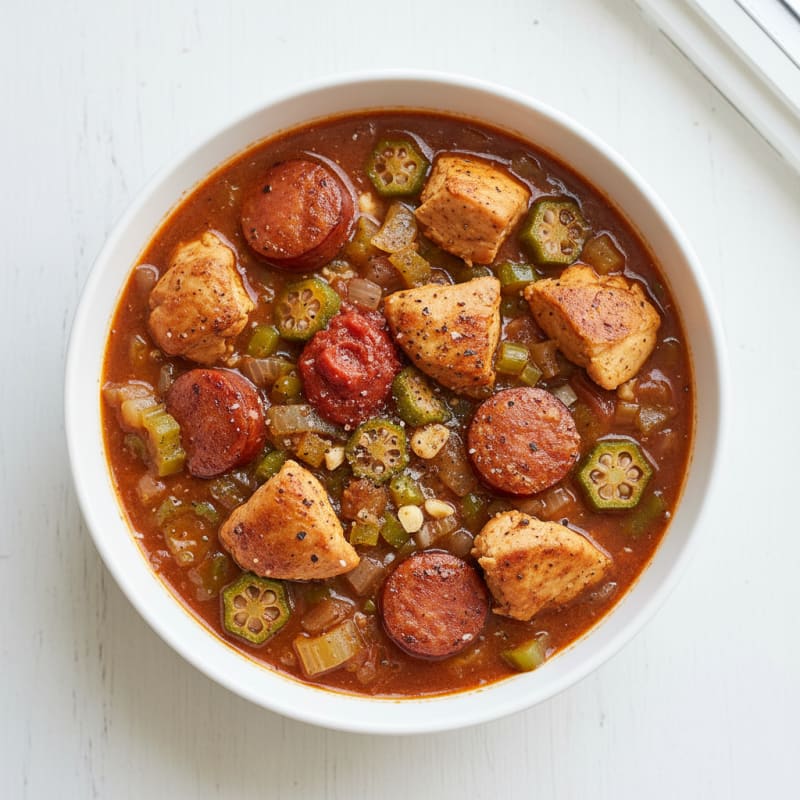 Smoky Creole Chicken and Sausage Gumbo