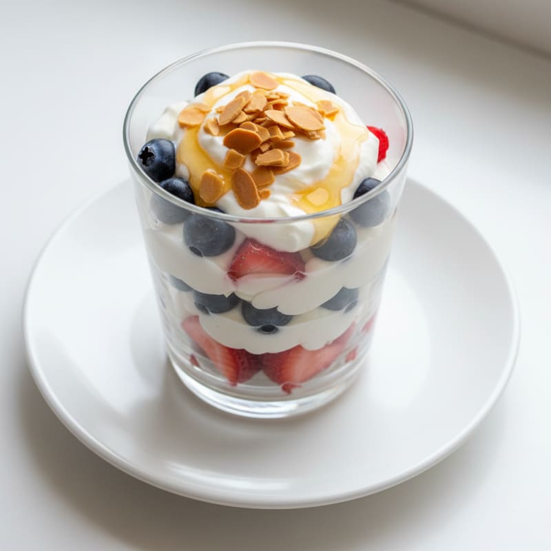 Greek Yogurt Protein Parfait with Berries and Almonds