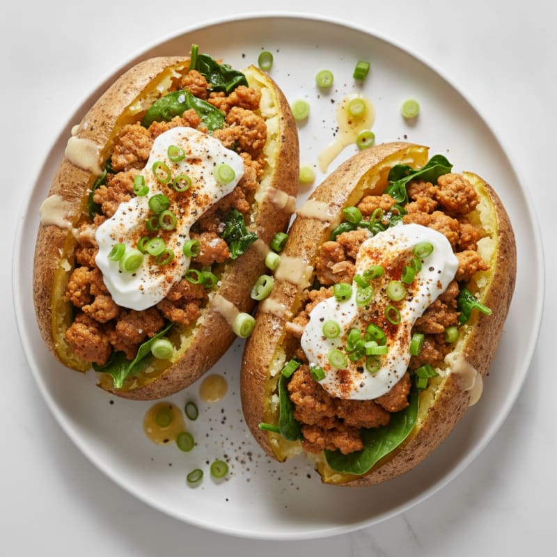 Hearty Loaded Baked Potatoes with Savory Toppings