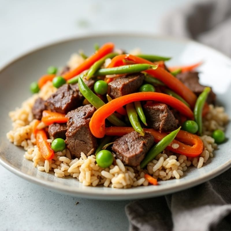 Lean Beef and Vegetable Stir-Fry with Brown Rice