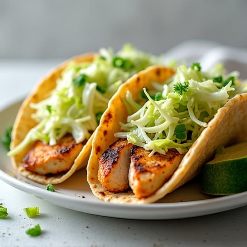 Lime Chicken Tacos with Crunchy Cabbage Slaw