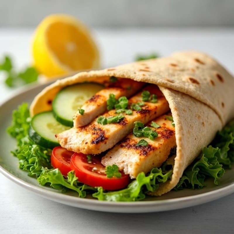 Lemon Herb Grilled Chicken Wrap with Crisp Greens