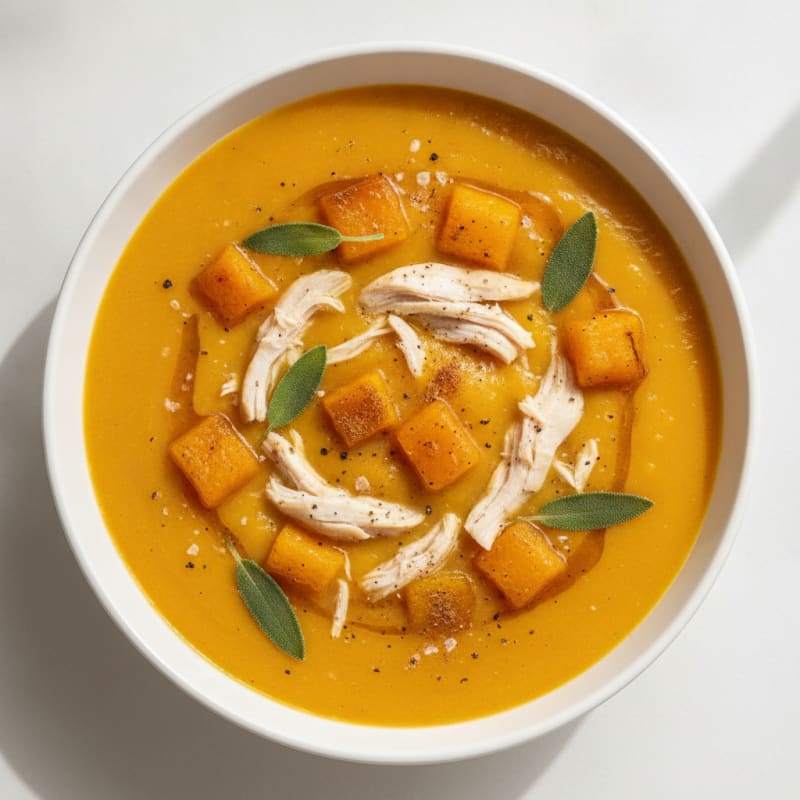Roasted Butternut Squash and Apple Soup