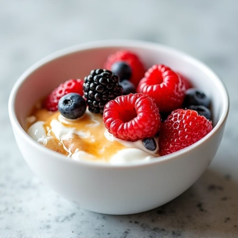 Greek Yogurt Bowl with Mixed Berries and Almond Butter