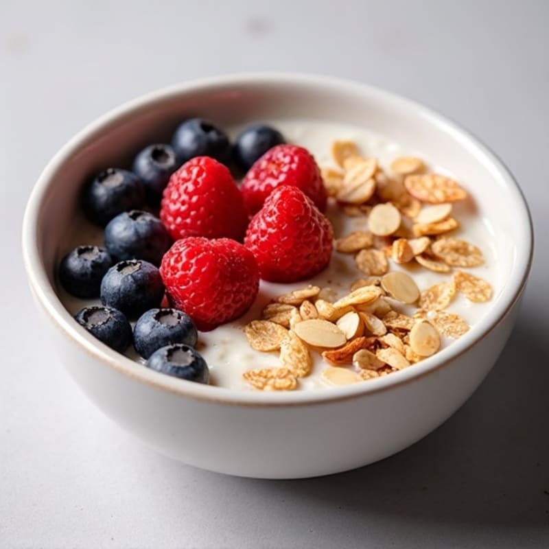 Creamy Protein Oatmeal with Berries and Toasted Nuts