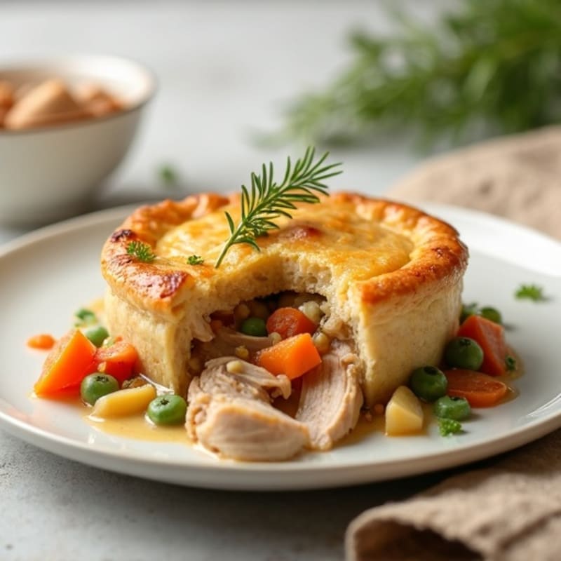 Creamy Herb-Roasted Turkey Pot Pie with Root Vegetables