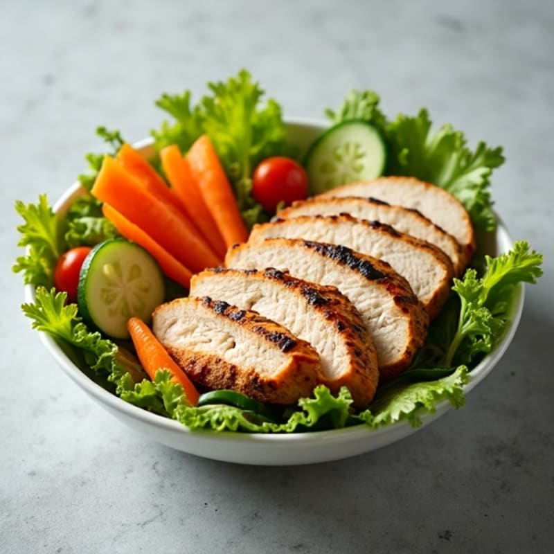 Grilled Turkey Breast Salad with Crunchy Vegetables