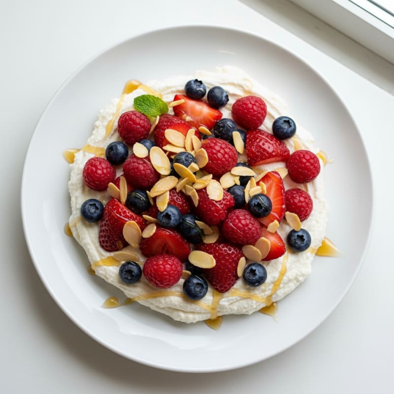 Greek Yogurt Protein Mousse with Mixed Berries
