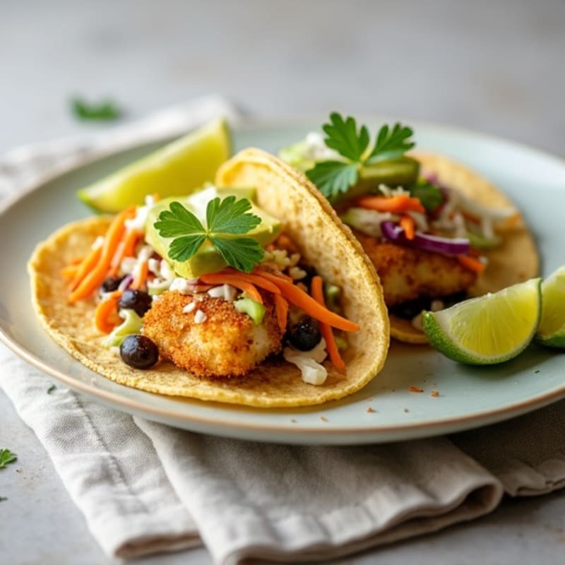 Crispy Pan-Seared Fish Tacos with Fresh Cabbage Slaw