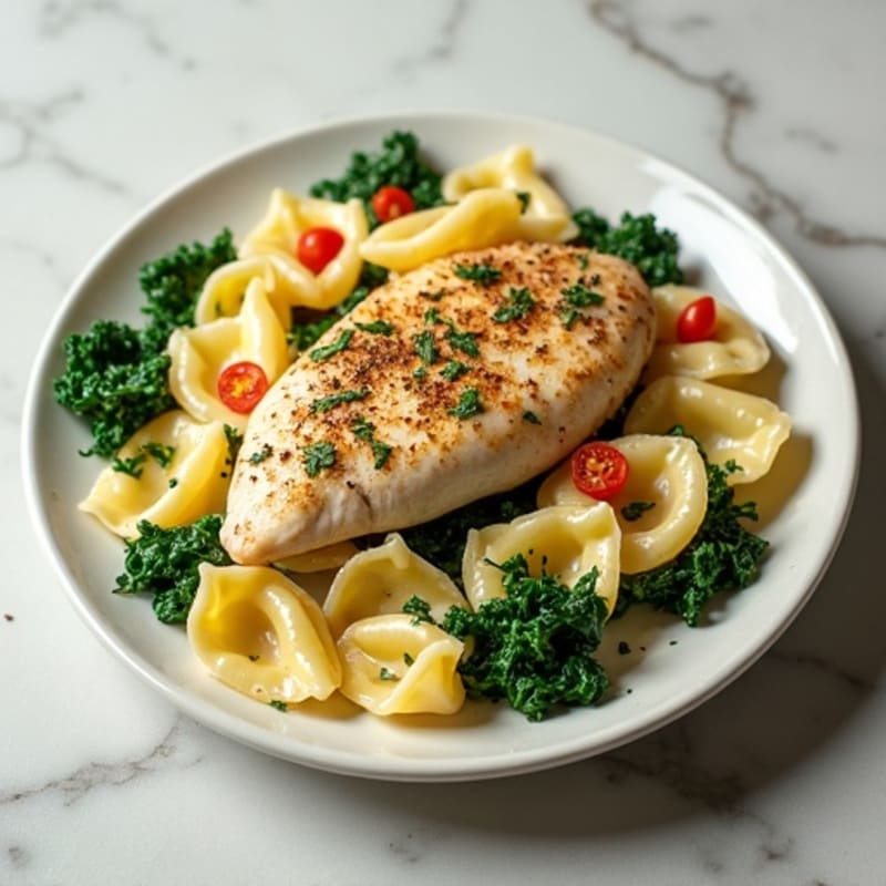 Creamy Lemony Chicken and Spinach Tortellini with Sun-Dried Tomatoes