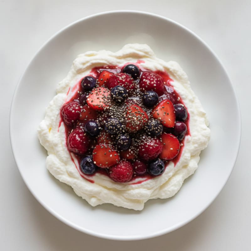 Protein Greek Yogurt Mousse with Berry Compote