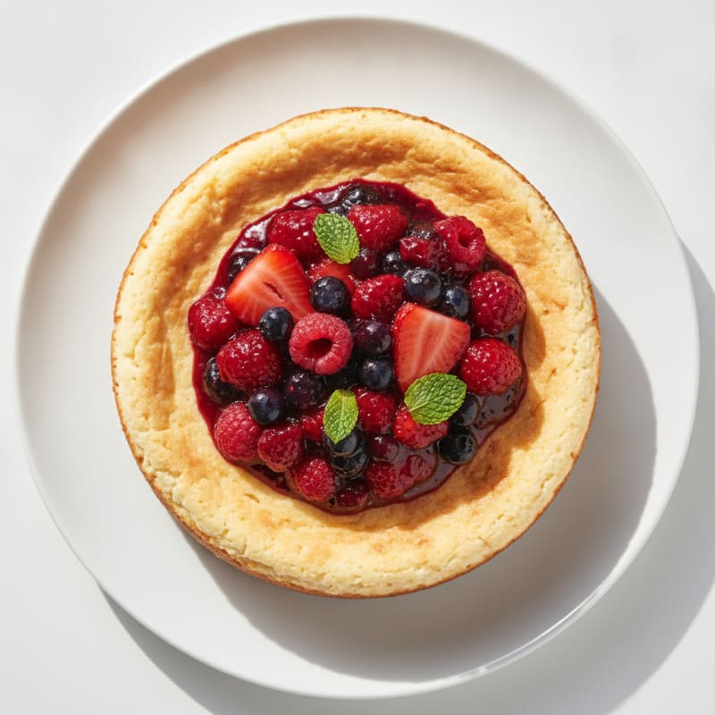 Greek Yogurt Protein Cheesecake with Mixed Berries